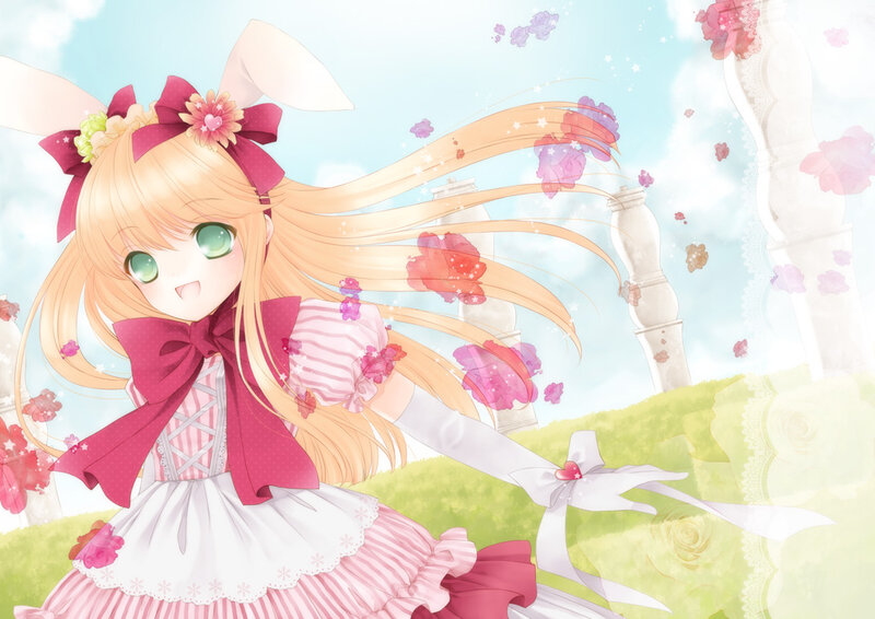 Blonde Girl in Dress — Pink, Cheerful, Spring