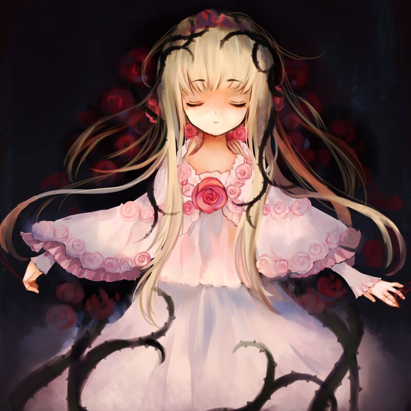 Blonde Girl in Dress — Pink, Dramatic