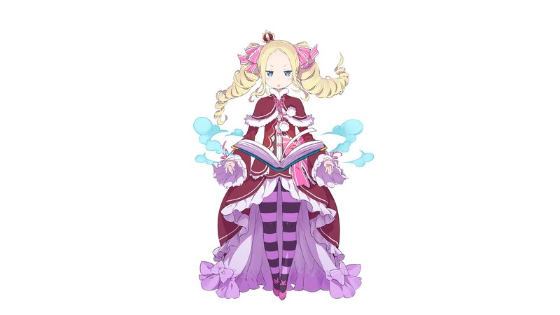 Blonde Girl in Dress — Purple, Calm
