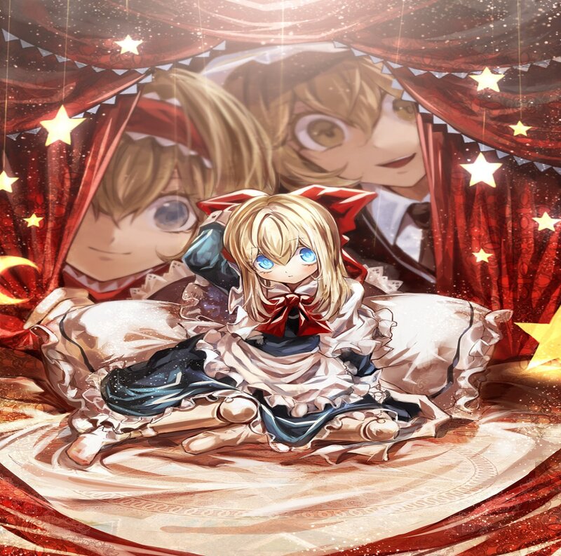 Blonde Girl in Dress — Red, Dreamy
