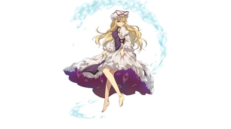 Blonde Girl in Dress — White, Calm, Anime, Hat