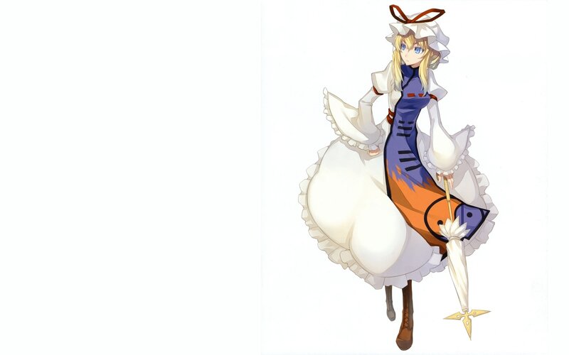 Blonde Girl in Dress — White, Calm, Anime