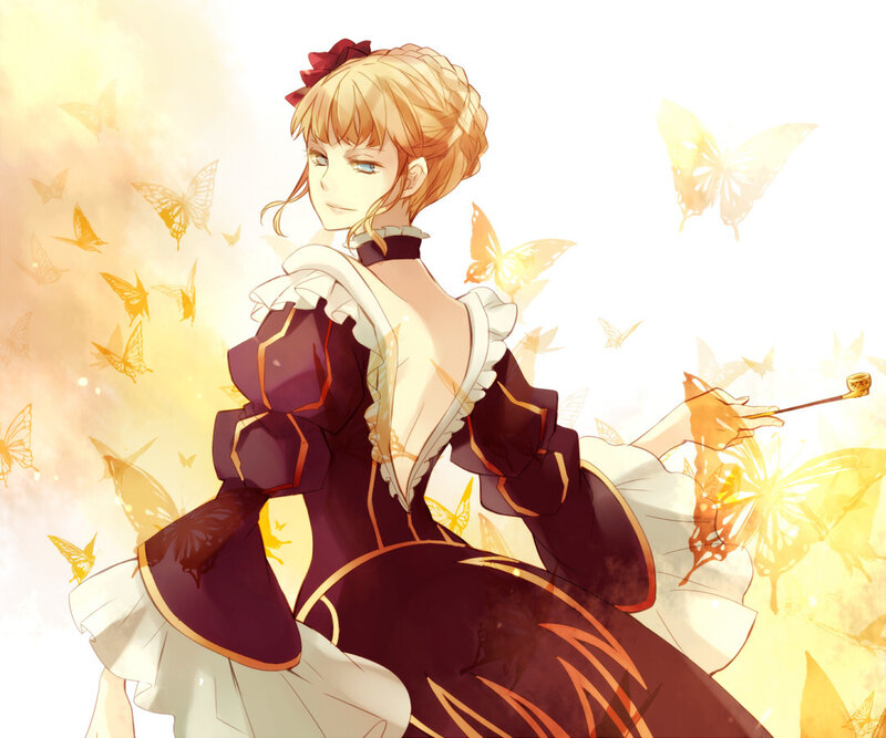 Blonde Girl in Dress — Yellow, Serene