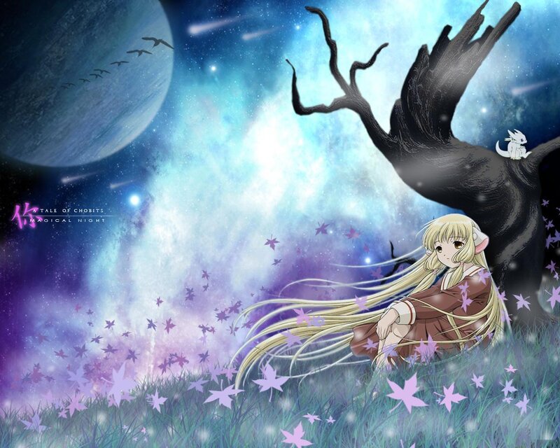 Blonde Girl in Field — Blue