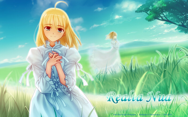 Blonde Girl in Field — Green, Serene, Afternoon, Anime