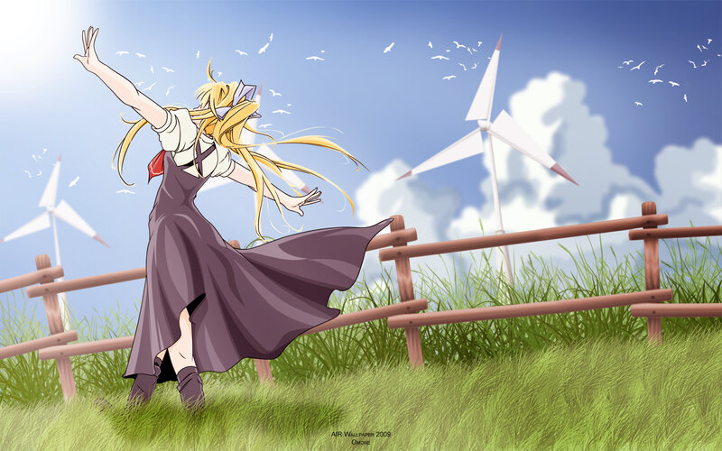 Blonde Girl in Field — Green, Serene, Afternoon