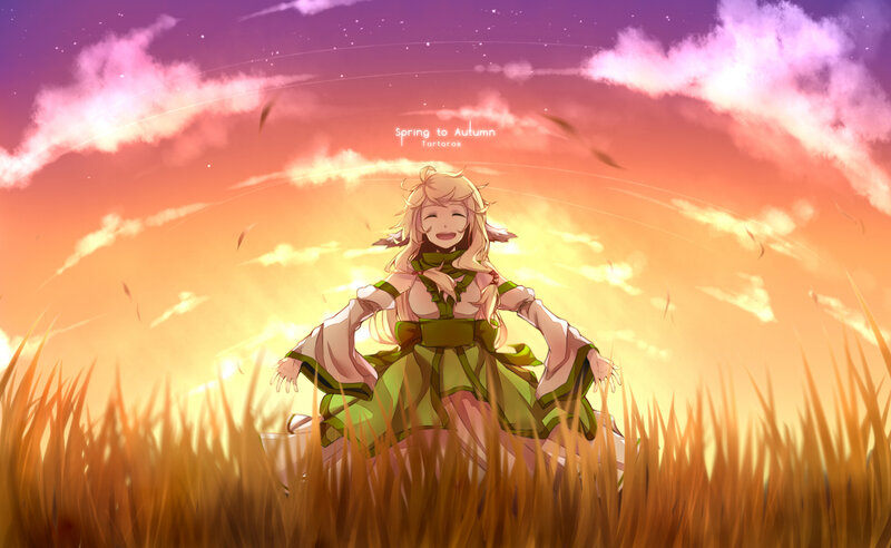 Blonde Girl in Field — Orange