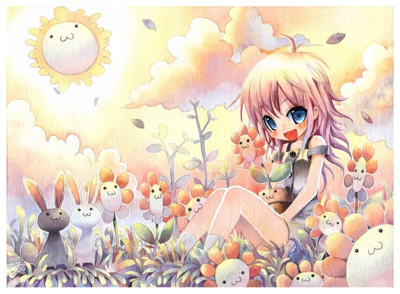 Blonde Girl in Field — Yellow, Serene, Afternoon