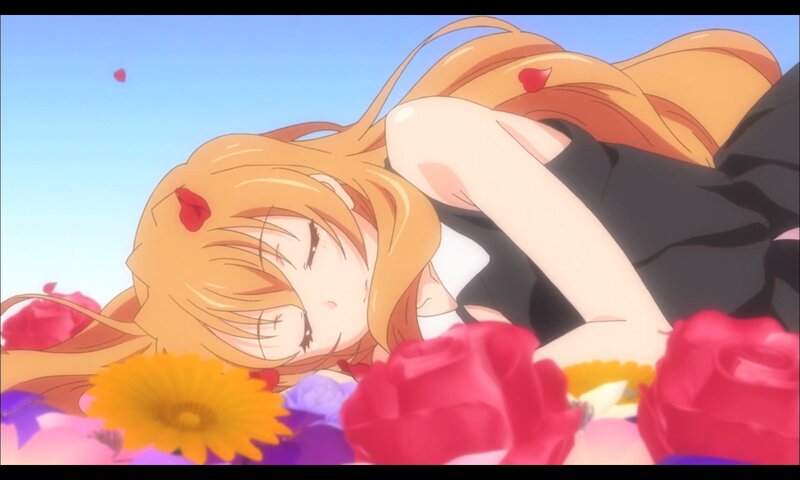 Blonde Girl in Flowers — Orange