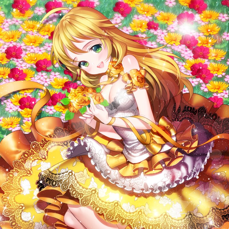 Blonde Girl in Flowers — Yellow