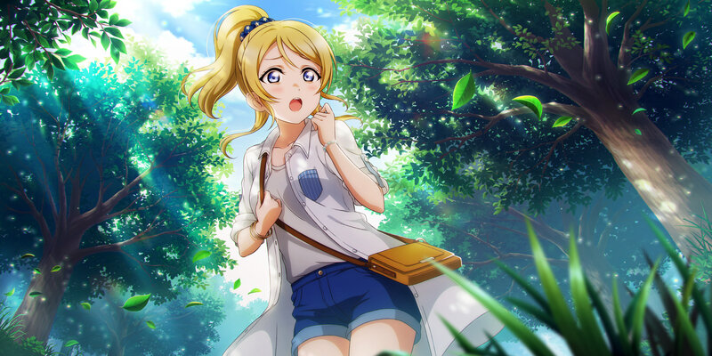 Blonde Girl in Forest — Green, Serene, Afternoon, Anime, Trees