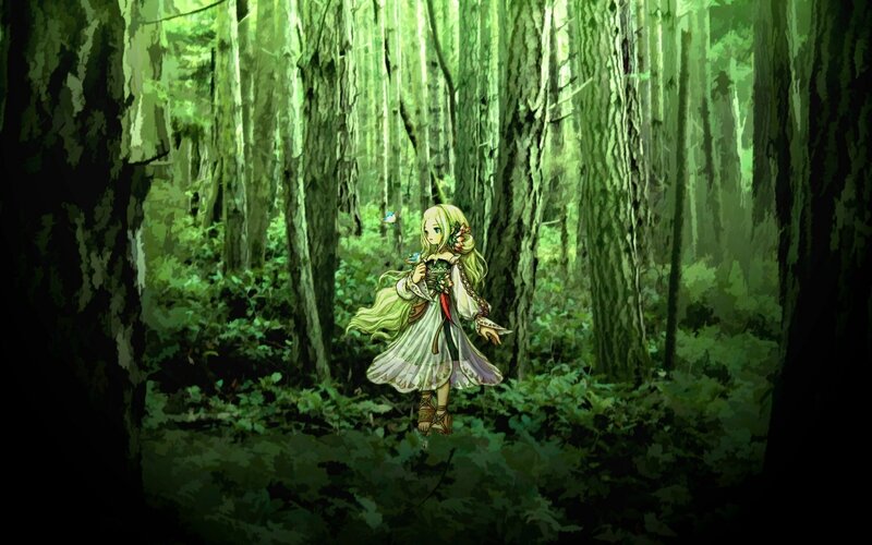 Blonde Girl in Forest — Green, Serene, Morning