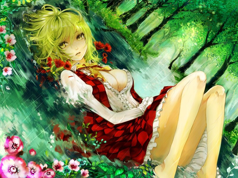Blonde Girl in Forest — Green, Serene, Spring