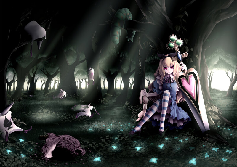 Blonde Girl in Forest — Purple