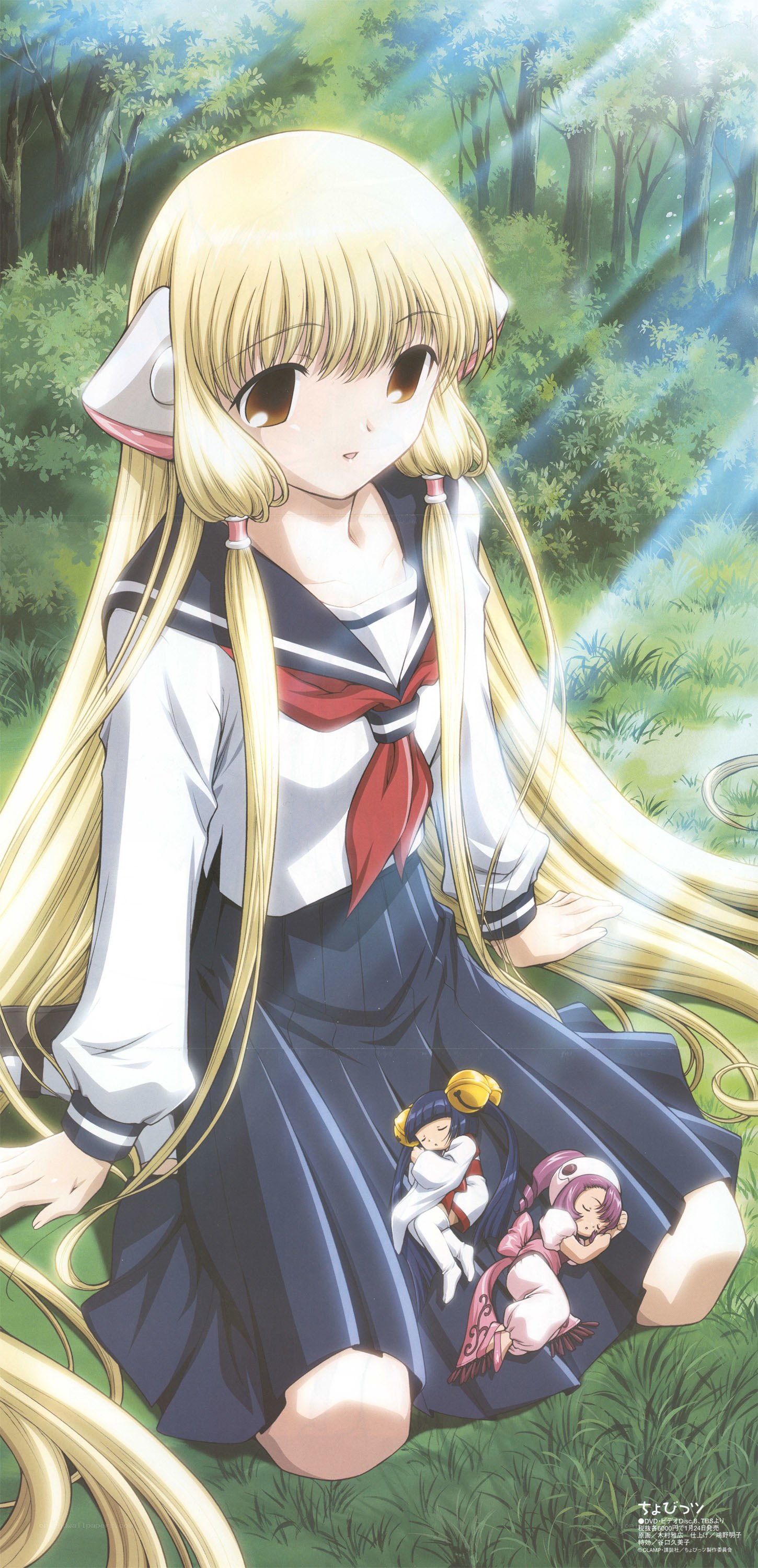 blonde girl in forest