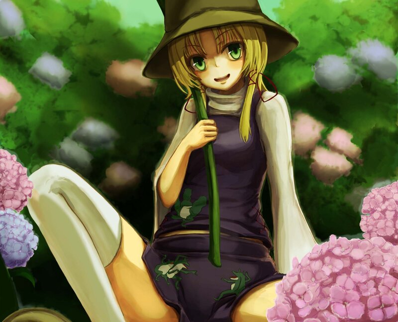 Blonde Girl in Garden — Green