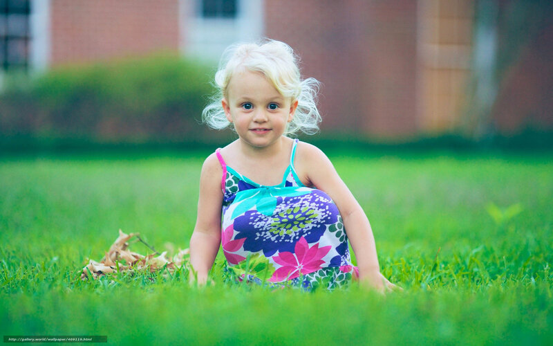 Blonde Girl in Grass — Green, Calm