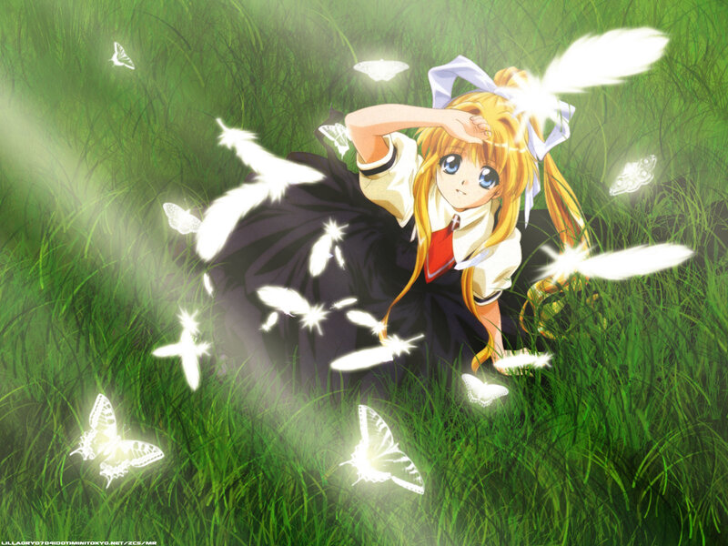 Blonde Girl in Grass — Green, Serene