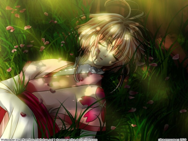 Blonde Girl in Grass — Green