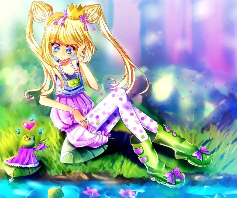 Blonde Girl in Green Boots