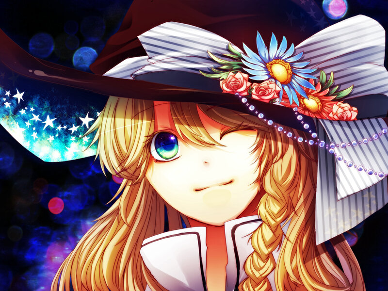 Blonde Girl in Hat — Blue