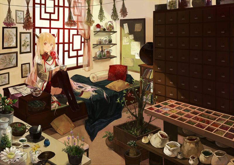 Blonde Girl in Herbal Room
