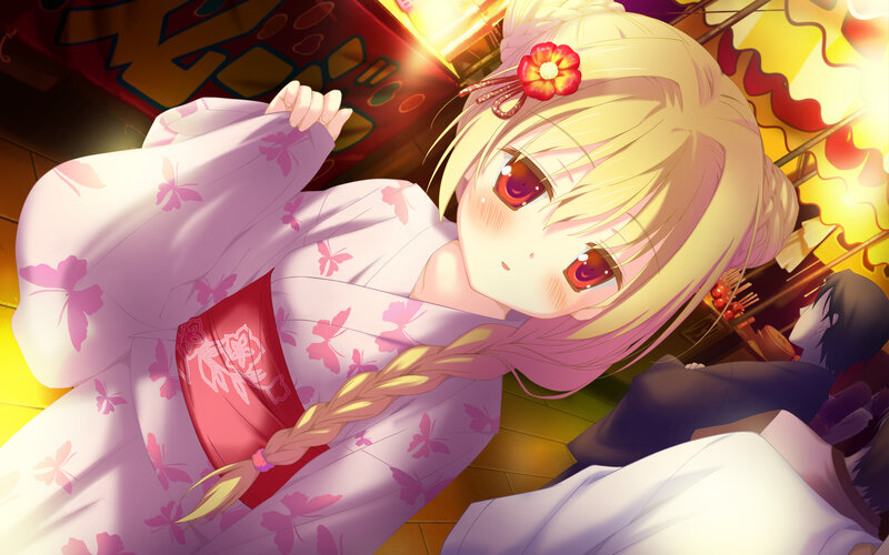 Blonde Girl in Kimono — Yellow