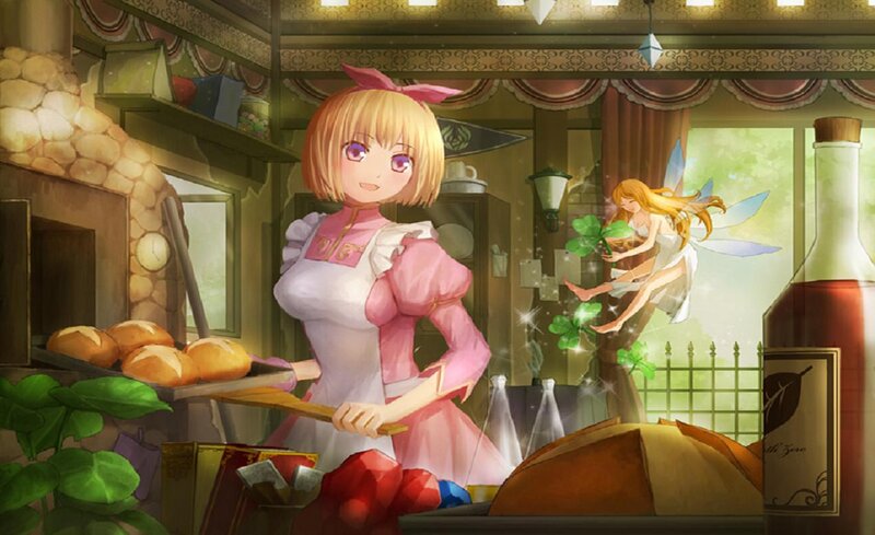Blonde Girl in Kitchen