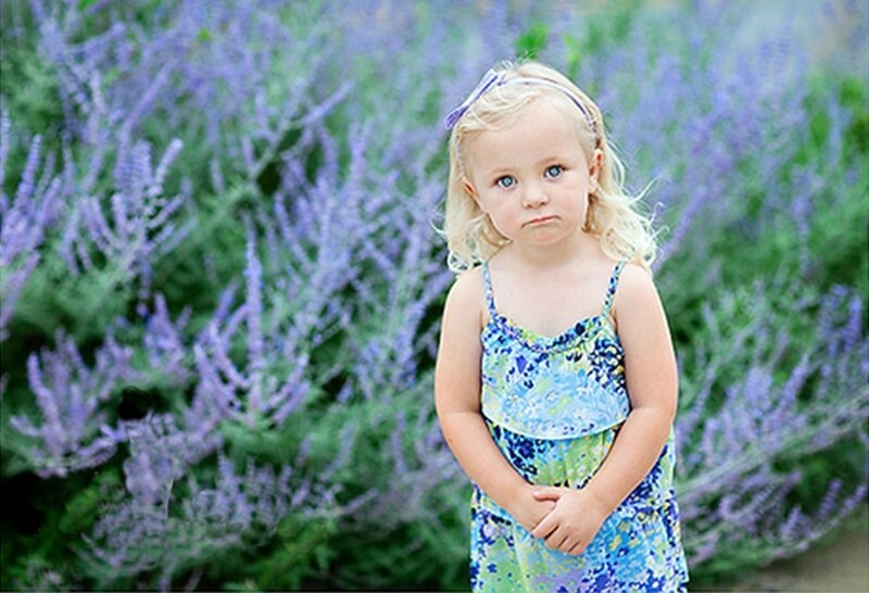 Blonde Girl in Lavender