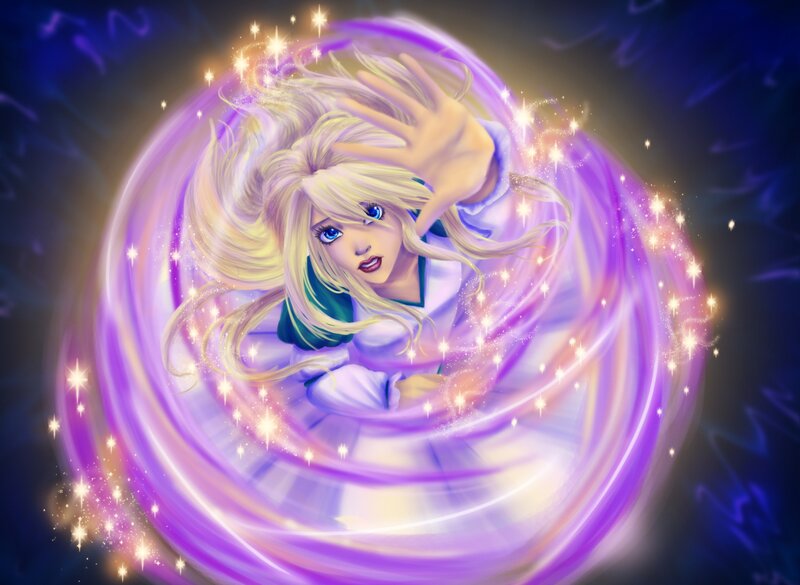 Blonde Girl in Magic Circle