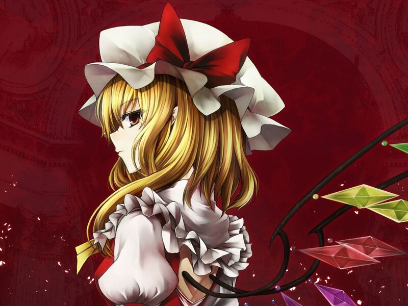 Blonde Girl in Maid Outfit — Red, Dramatic