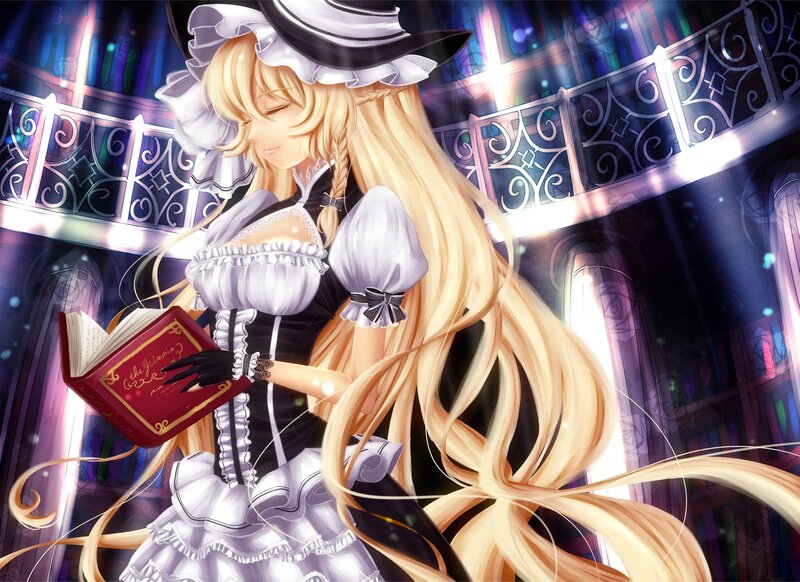 Blonde Girl in Maid Outfit — White, Serene