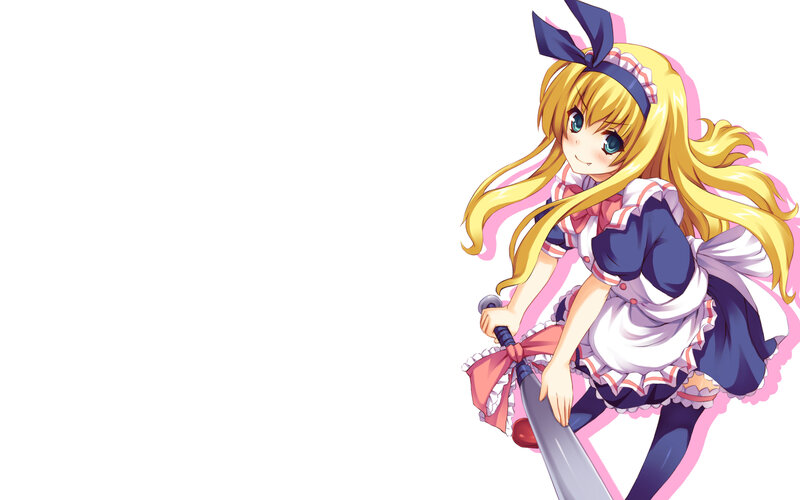 Blonde Girl in Maid Outfit — Yellow