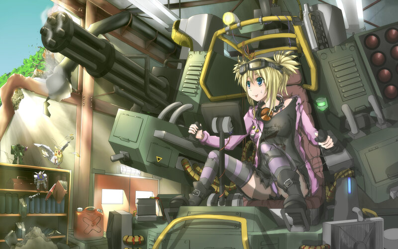 Blonde Girl in Mech Cockpit