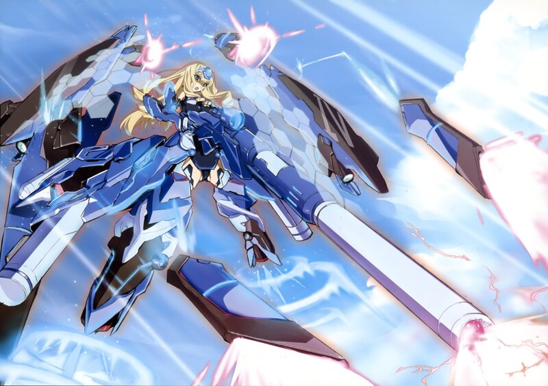 Blonde Girl in Mech Suit — Blue