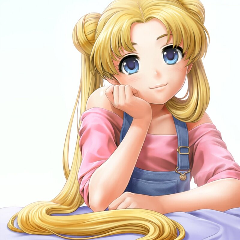 Blonde Girl in Overalls