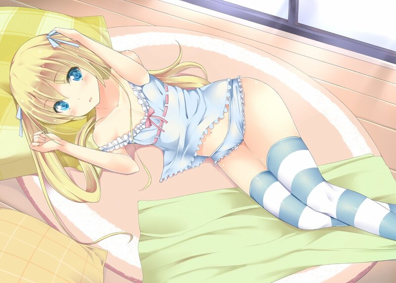 Blonde girl in pajamas