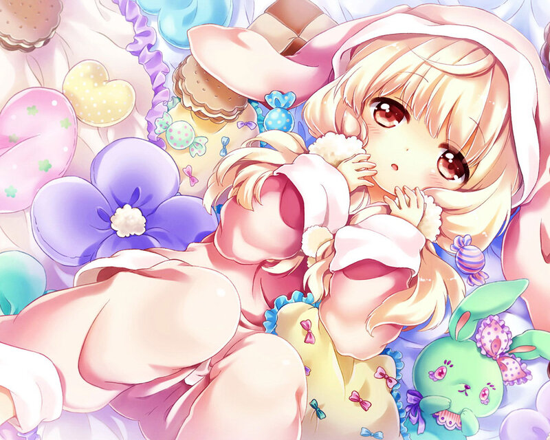 Blonde Girl in Pajamas — Pink, Dreamy