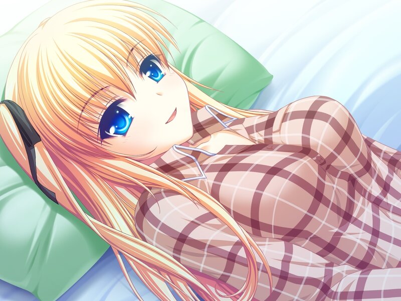 blonde girl in pajamas