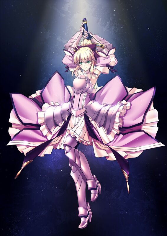 Blonde Girl in Pink Armor — Purple