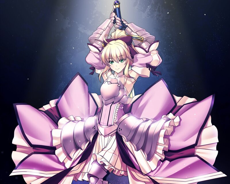 Blonde Girl in Pink Armor
