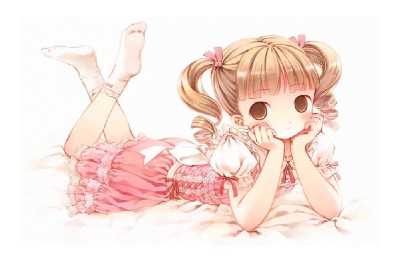 Blonde Girl in Pink Dress — Calm