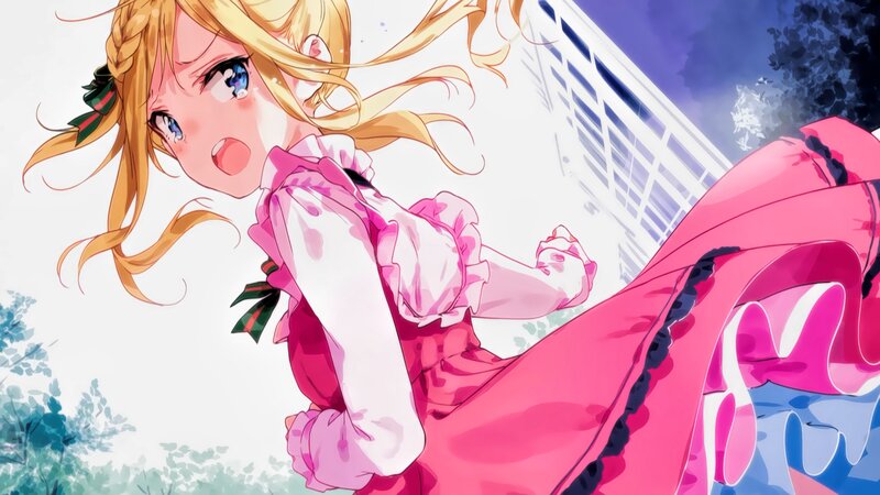 Blonde Girl in Pink Dress — Dramatic, Afternoon