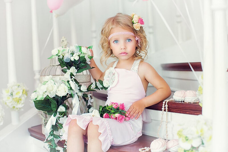 Blonde Girl in Pink Dress — Innocent
