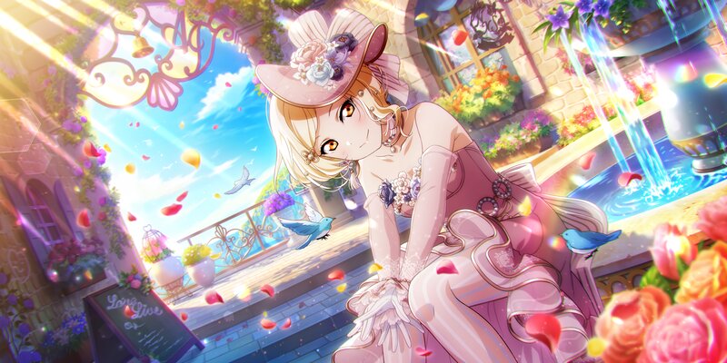 Blonde Girl in Pink Dress — Serene, Afternoon, Anime
