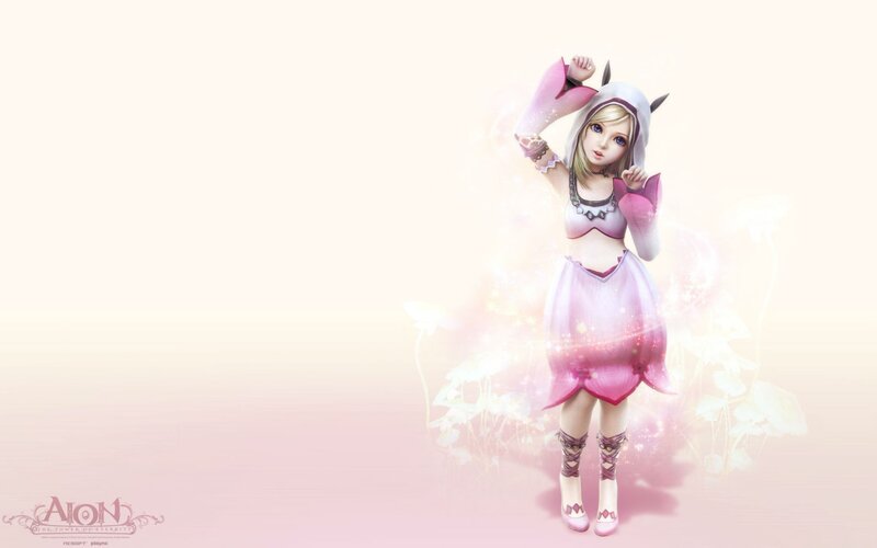 Blonde Girl in Pink Dress — Serene, Digital Art