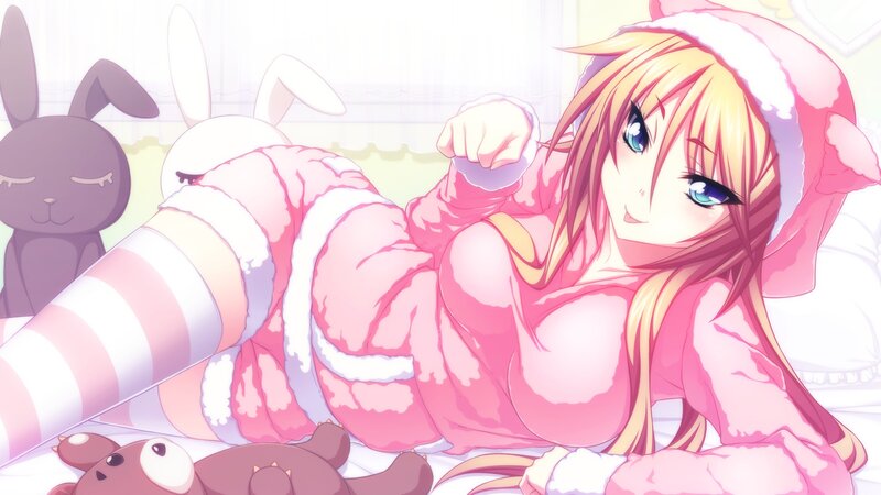 Blonde Girl in Pink Pajamas