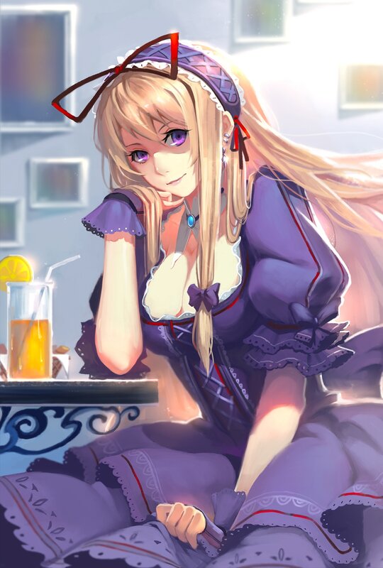 Blonde Girl in Purple Dress — Calm