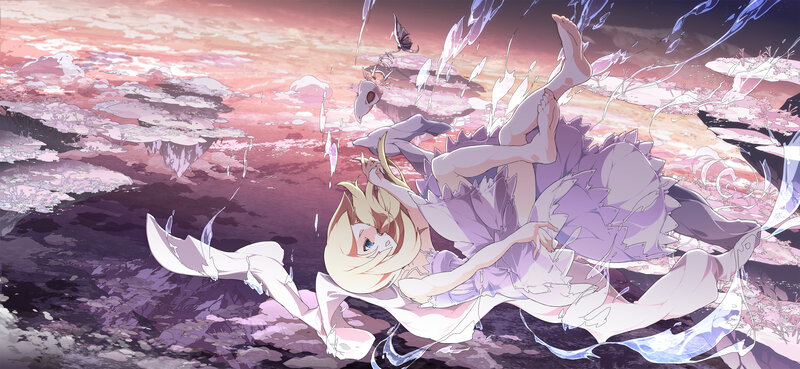 Blonde Girl in Purple Dress — Dramatic, Surreal