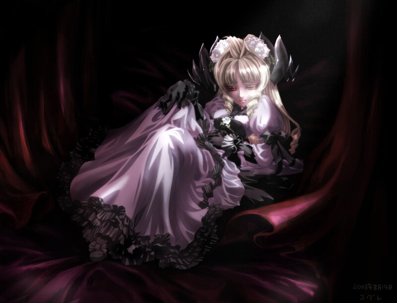 Blonde Girl in Purple Dress — Dramatic